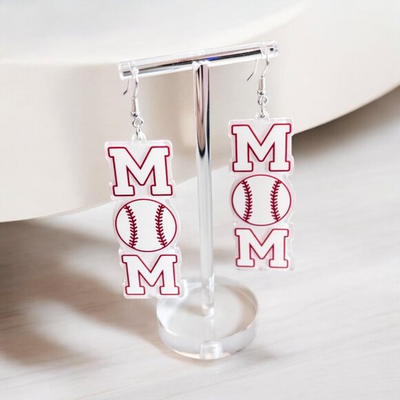 BASEBALL MOM DANGLE EARRING - Picture 3 of 4